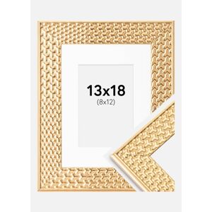 Ram med passepartou Ramme Grace Guld 13x18 Cm - Passepartout Hvid 9x13 Cm