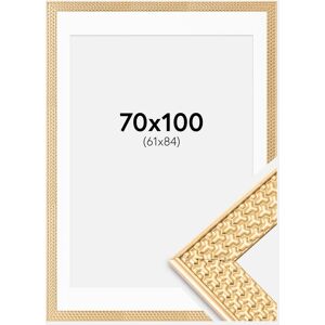 Ram med passepartou Ramme Grace Guld 70x100 Cm - Passepartout Hvid 62x85 Cm