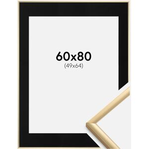 Ram med passepartou Ramme New Lifestyle Guld 60x80 Cm - Passepartout Sort 50x65 Cm