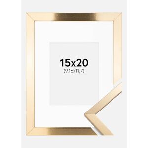 Ram med passepartou Ramme Trendy Guld 15x20 Cm - Passepartout Hvid 4x5 Inches