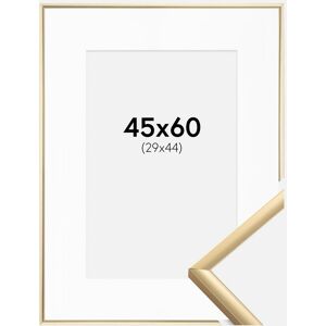 Ram med passepartou Ramme New Lifestyle Guld 45x60 Cm - Passepartout Hvid 30x45 Cm