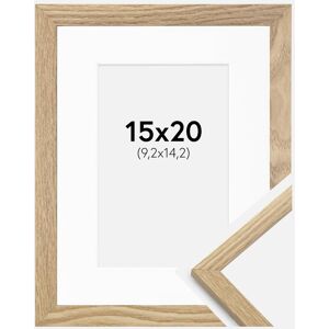 Ram med passepartou Ramme Trendy Eg 15x20 Cm - Passepartout Hvid 4x6 Inches