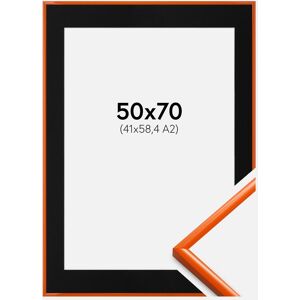 Ram med passepartou Ramme New Lifestyle Orange 50x70 Cm - Passepartout Sort 42x59,4 Cm (A2)