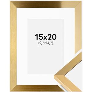 Ram med passepartou Ramme Selection Guld 15x20 Cm - Passepartout Hvid 4x6 Inches