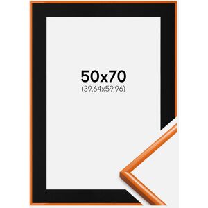 Ram med passepartou Ramme New Lifestyle Lys Orange 50x70 Cm - Passepartout Sort 16x24 Inches