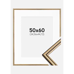 Ram med passepartou Ramme Horndal Guld 50x60 Cm - Passepartout Hvid 14x18 Inches