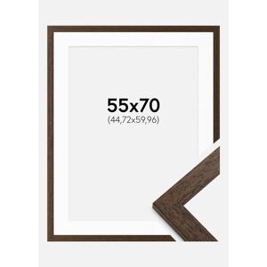 Ram med passepartou Ramme Brown Wood 55x70 Cm - Passepartout Hvid 18x24 Inches