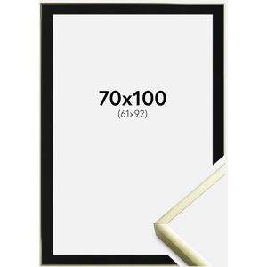 Ram med passepartou Ramme Poster Frame Aluminum Gold 70x100 Cm - Passepartout Sort 62x93 Cm