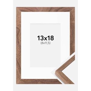 Ram med passepartou Ramme Soul Walnut Veneer 13x18 Cm - Passepartout Hvid 9x12 Cm