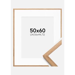 Ram med passepartou Ramme Soul Oak Veneer 50x60 Cm - Passepartout Hvid 14x18 Inches