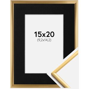 Ram med passepartou Ramme New Lifestyle Shiny Gold 15x20 Cm - Passepartout Sort 4x6 Inches