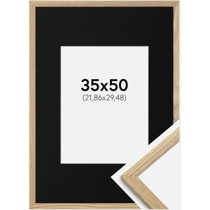 Ram med passepartou Ramme Trendy Eg 35x50 Cm - Passepartout Sort 9x12 Inches