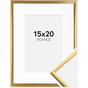 Ram med passepartou Ramme New Lifestyle Shiny Gold 15x20 Cm - Passepartout Hvid 4x6 Inches