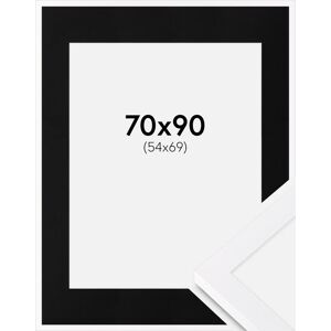 Ram med passepartou Ramme Selection Hvid 70x90 Cm - Passepartout Sort 55x70 Cm