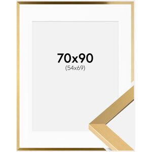 Ram med passepartou Ramme Selection Guld 70x90 Cm - Passepartout Hvid 55x70 Cm