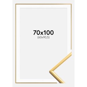 Ram med passepartou Ramme New Lifestyle Shiny Gold 70x100 Cm - Passepartout Hvid 61x91,5 Cm