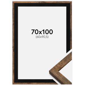 Ram med passepartou Ramme Fiorito Washed Oak 70x100 Cm - Passepartout Sort 61x91,5 Cm