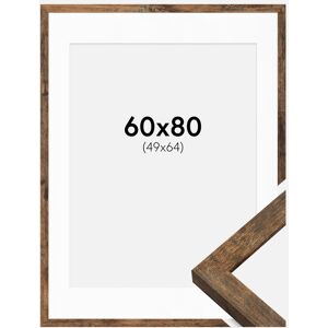 Ram med passepartou Ramme Fiorito Washed Oak 60x80 Cm - Passepartout Hvid 50x65 Cm