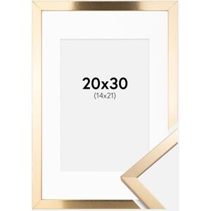 Ram med passepartou Ramme Trendy Guld 20x30 Cm - Passepartout Hvid 15x22 Cm