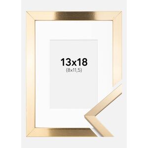 Ram med passepartou Ramme Trendy Guld 13x18 Cm - Passepartout Hvid 9x12 Cm