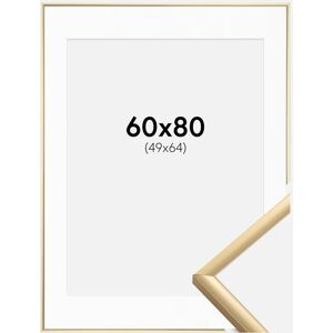 Ram med passepartou Ramme New Lifestyle Guld 60x80 Cm - Passepartout Hvid 50x65 Cm