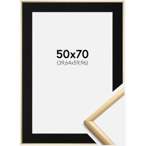 Ram med passepartou Ramme New Lifestyle Guld 50x70 Cm - Passepartout Sort 16x24 Inches