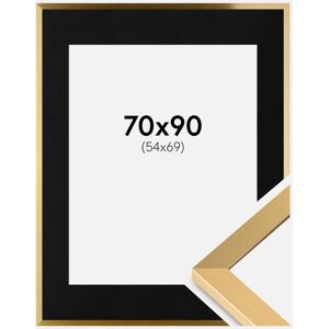 Ram med passepartou Ramme Selection Guld 70x90 Cm - Passepartout Sort 55x70 Cm