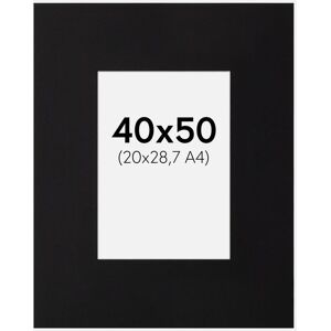 Galleri 1 Passepartout Xl Sort (Hvid Kerne)  40x50 Cm (20x28,7 - A4)