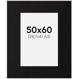 Galleri 1 Passepartout Xl Sort (Hvid Kerne)  50x60 Cm (28,7x41 - A3)