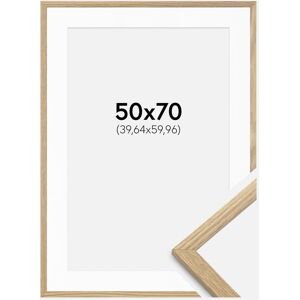 Ram med passepartou Ramme Trendy Eg 50x70 Cm - Passepartout Hvid 16x24 Inches