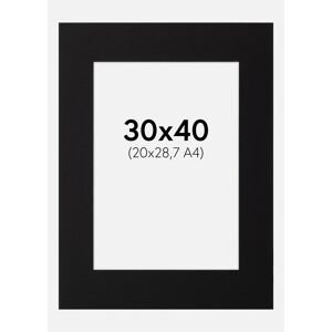 Artlink Passepartout Sort Standard (Hvid Kerne) 30x40 Cm (20x28,7 - A4)