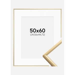 Ram med passepartou Ramme New Lifestyle Guld 50x60 Cm - Passepartout Hvid 14x18 Inches