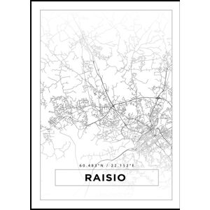 Bildverkstad Kort - Raisio - Hvid Plakat (50x70 Cm)