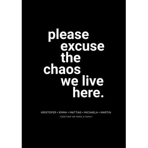 Personlig poster Chaos - Black (50x70 Cm)