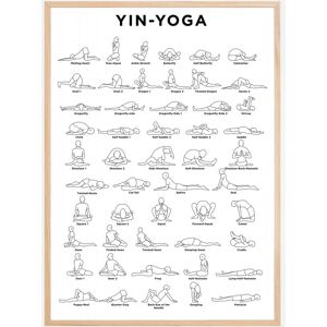 Bildverkstad Yoga - White Plakat (50x70 Cm)