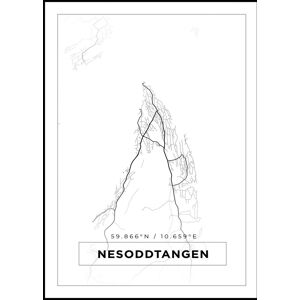 Bildverkstad Kort - Nesoddtangen - Hvid Plakat (50x70 Cm)