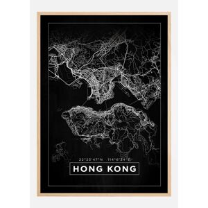 Bildverkstad Kort - Hong Kong - Sort Plakat (70x100 Cm)
