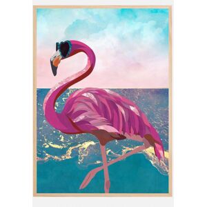 Bildverkstad Flamingo Goes To The Beach Plakat (60x90 Cm)