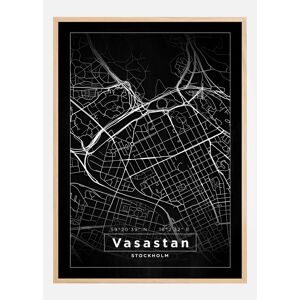 Bildverkstad Kort - Vasastan - Sort Plakat (70x100 Cm)