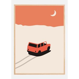 Bildverkstad Car In Desert Plakat (100x140 Cm)
