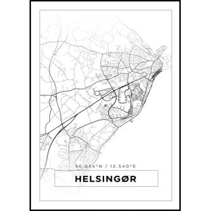 Bildverkstad Kort - Helsingør - Hvid Plakat (50x70 Cm)