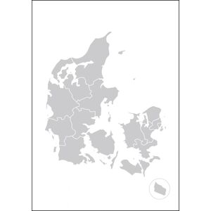 Bildverkstad Kort - Danmark - Grå Plakat (21x29.7 Cm (A4))