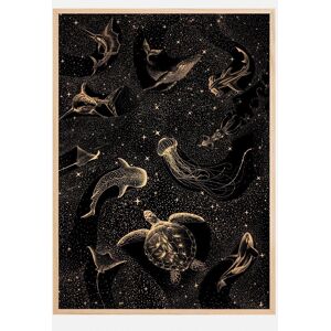 Bildverkstad Cosmic Ocean    Dark Gold Plakat (21x29.7 Cm (A4))