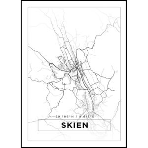 Bildverkstad Kort - Skien - Hvid Plakat (50x70 Cm)