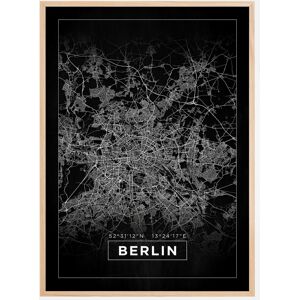 Bildverkstad Kort - Berlin - Sort Plakat (50x70 Cm)