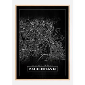 Bildverkstad Kort - København - Sort Plakat (21x29.7 Cm (A4))