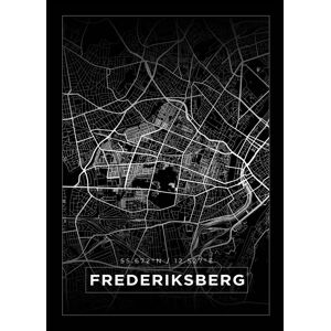 Bildverkstad Kort - Frederiksberg - Sort Plakat (50x70 Cm)