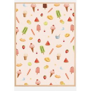 Bildverkstad Sweet Ice Cream Pattern Plakat (100x140 Cm)