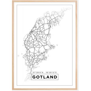 Bildverkstad Kort - Gotland - Hvid Plakat (50x70 Cm)