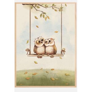 Bildverkstad Owls In Love Plakat (30x40 Cm)